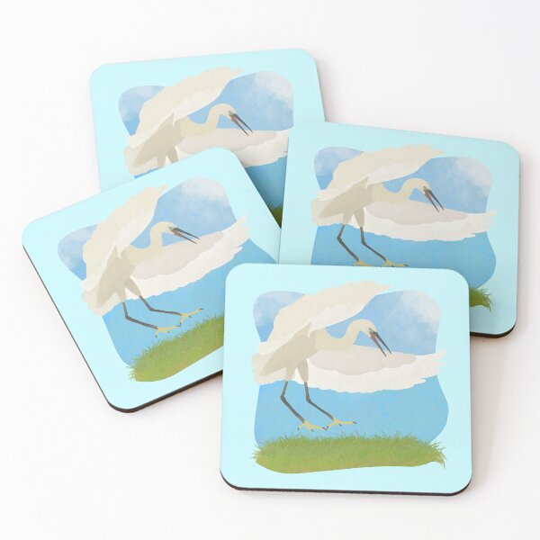 Item preview, Illustration of a Little egret landing on the grass designed and sold by FandomizedRose.