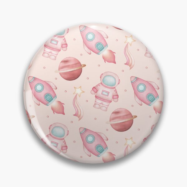 Item preview, Cute Pastel Pink Astronauts Pattern - Space Decor for Girls designed and sold by PatternUnique.