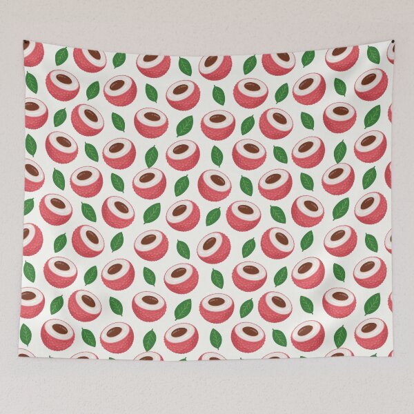 Item preview, Cute Lychee Fruit and Leaf Pattern designed and sold by teeperfect.