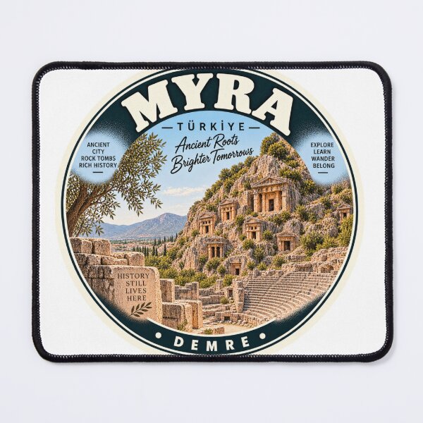 Item preview, Myra Turkey Vintage Travel Badge – Demre Ancient City Souvenir designed and sold by DreamPaw Studio.