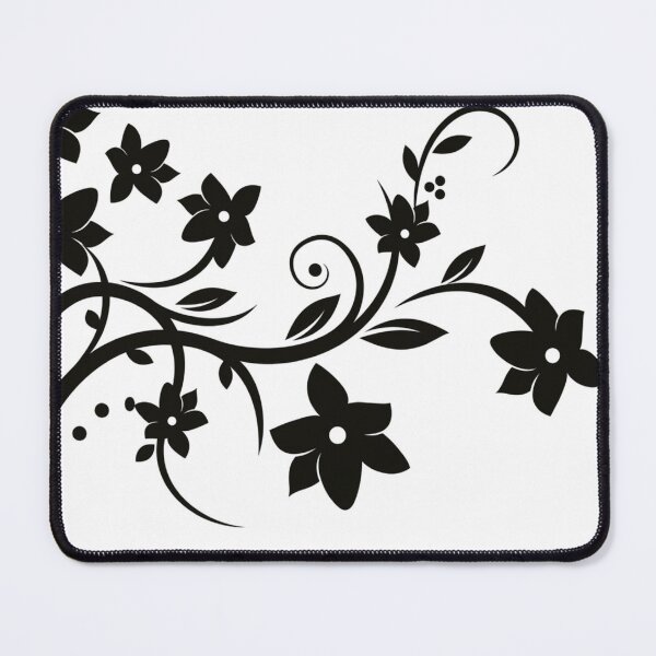 Item preview, Elegant Black Floral Vine Swirl designed and sold by ShivCraftStudio.