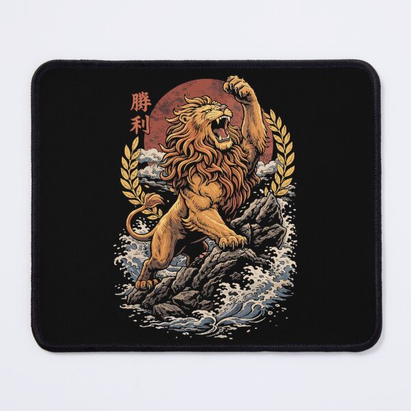 Item preview, Courageous lion in victory pose | Japanese style designed and sold by Pineapple-Tree.