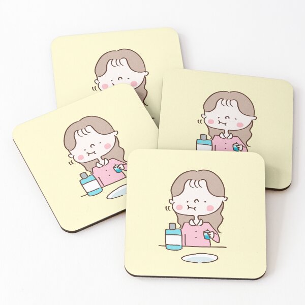 Item preview, Woman Rinsing Mouth With Minty Mouthwash designed and sold by Chunu Doodles.