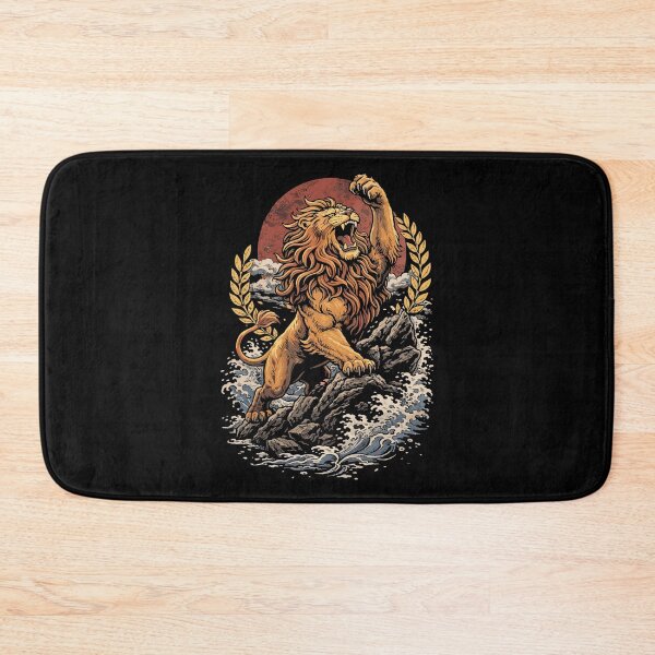 Item preview, Courageous lion in victory pose: strength & success designed and sold by Pineapple-Tree.