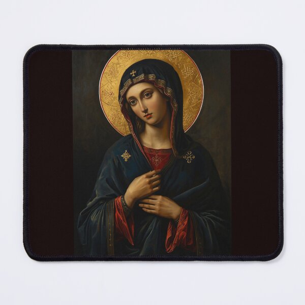 Item preview, Byzantine Dark Madonna Gold Leaf Sacred Art Canvas designed and sold by VintageManiac.