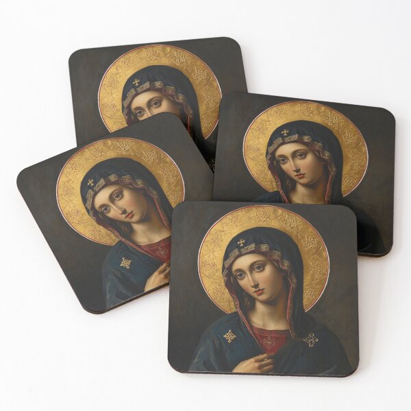 Item preview, Byzantine Dark Madonna Gold Leaf Sacred Art Canvas designed and sold by VintageManiac.