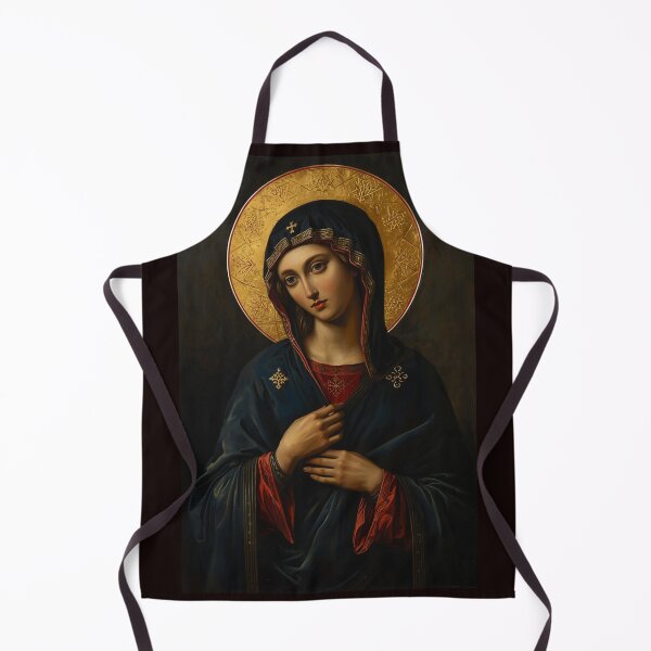 Item preview, Byzantine Dark Madonna Gold Leaf Sacred Art Canvas designed and sold by VintageManiac.