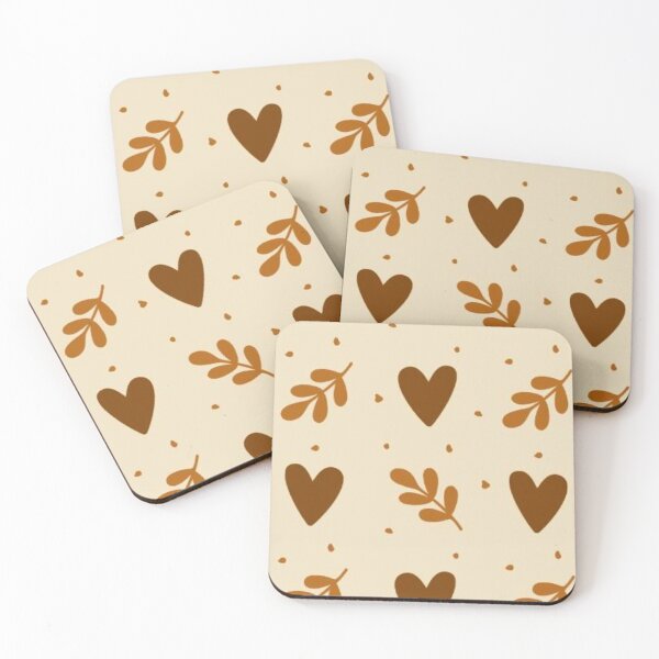 Item preview, Cozy Boho Hearts and Autumn Leaves Seamless Pattern — Warm Earthy Neutral Print designed and sold by LYAN-STORE.