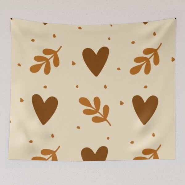 Item preview, Cozy Boho Hearts and Autumn Leaves Seamless Pattern — Warm Earthy Neutral Print designed and sold by LYAN-STORE.