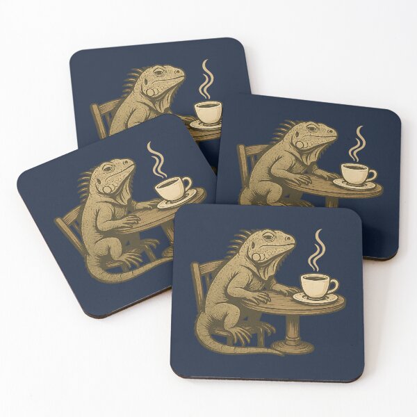 Item preview, Vintage Iguana Drinking Coffee designed and sold by MarCinu Art.