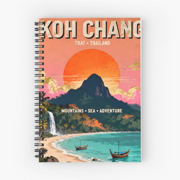 Item preview, Koh Chang Sunset Retro – Mountains & Sea Thailand designed and sold by Spirit of Siam.