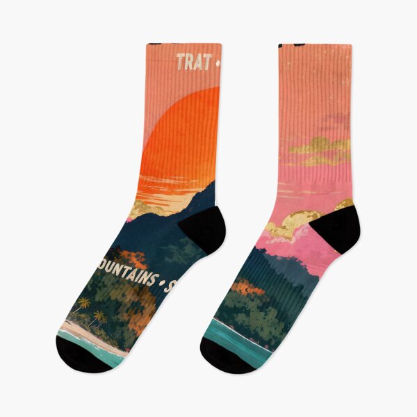 Item preview, Koh Chang Sunset Retro – Mountains & Sea Thailand designed and sold by Spirit of Siam.