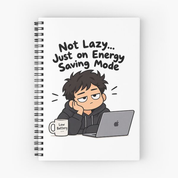 Item preview, Not Lazy Just on Energy Saving Mode Funny Meme Sticker designed and sold by DKraftz.