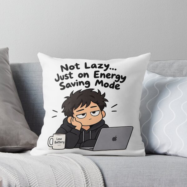Item preview, Not Lazy Just on Energy Saving Mode Funny Meme Sticker designed and sold by DKraftz.