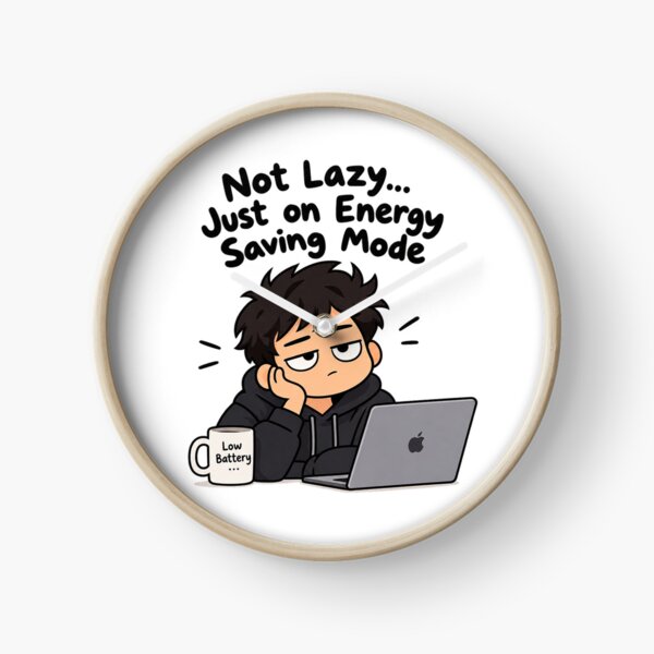 Item preview, Not Lazy Just on Energy Saving Mode Funny Meme Sticker designed and sold by DKraftz.