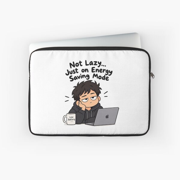 Item preview, Not Lazy Just on Energy Saving Mode Funny Meme Sticker designed and sold by DKraftz.