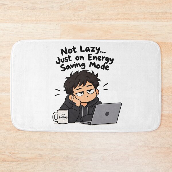 Item preview, Not Lazy Just on Energy Saving Mode Funny Meme Sticker designed and sold by DKraftz.