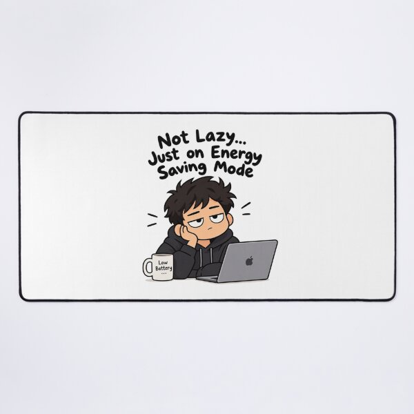 Item preview, Not Lazy Just on Energy Saving Mode Funny Meme Sticker designed and sold by DKraftz.