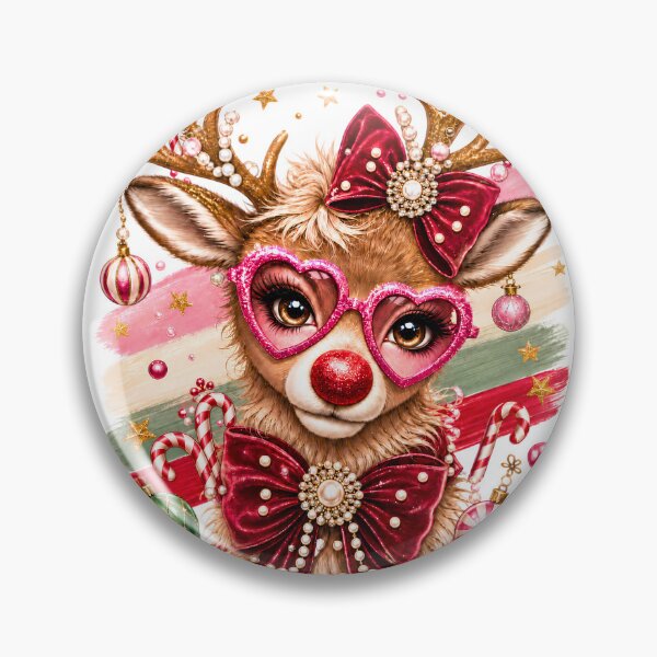 Item preview, Festive Reindeer Glamour with Candy Cane Charm designed and sold by DYAFLK.
