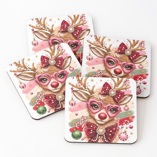 Item preview, Festive Reindeer Glamour with Candy Cane Charm designed and sold by DYAFLK.