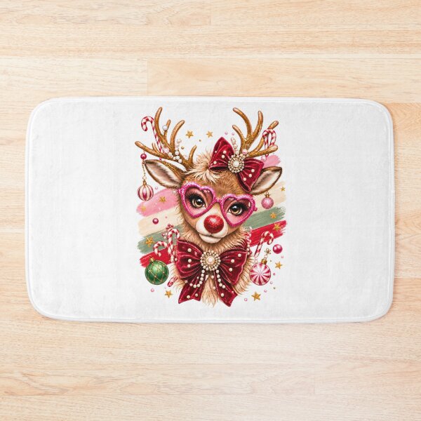 Item preview, Festive Reindeer Glamour with Candy Cane Charm designed and sold by DYAFLK.