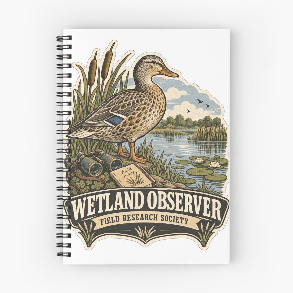 Item preview, Wetland Observer Duck – Vintage Birdwatching Sticker designed and sold by ChicClicker.