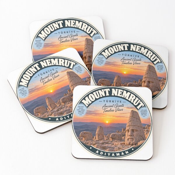 Item preview, Mount Nemrut Turkey Vintage Travel Badge – Ancient Giants Retro Souvenir designed and sold by DreamPaw Studio.