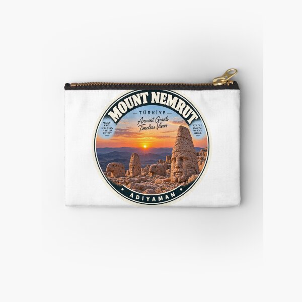 Item preview, Mount Nemrut Turkey Vintage Travel Badge – Ancient Giants Retro Souvenir designed and sold by DreamPaw Studio.