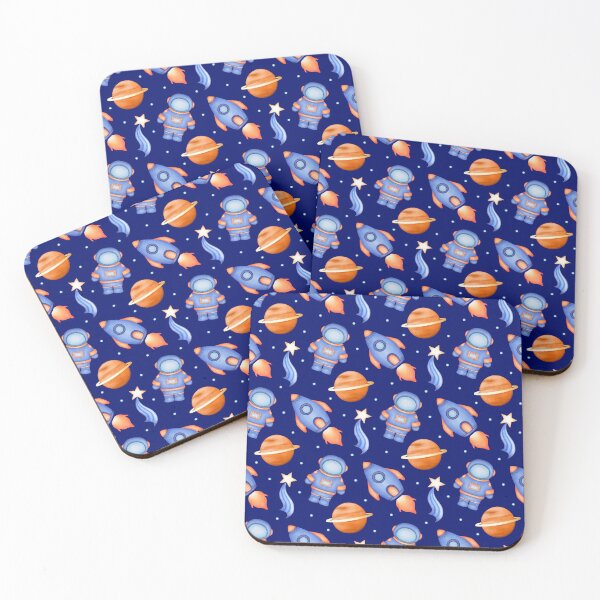Item preview, Cool Dark Blue and Orange Astronaut Pattern designed and sold by PatternUnique.