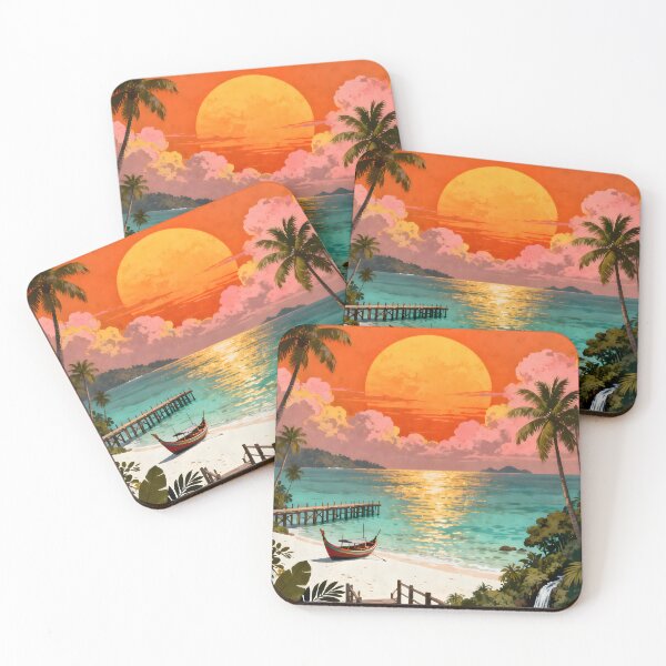 Item preview, Koh Kood Sunset Retro – Tropical Paradise Thailand designed and sold by Spirit of Siam.