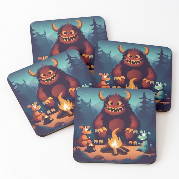 Artikelvorschau, Niedliche Monster am Lagerfeuer entworfen und verkauft von Pandanime.