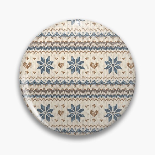 Item preview, Cozy Nordic Knit Snowflake Pattern Blue And Gold designed and sold by blankTeeShirt.