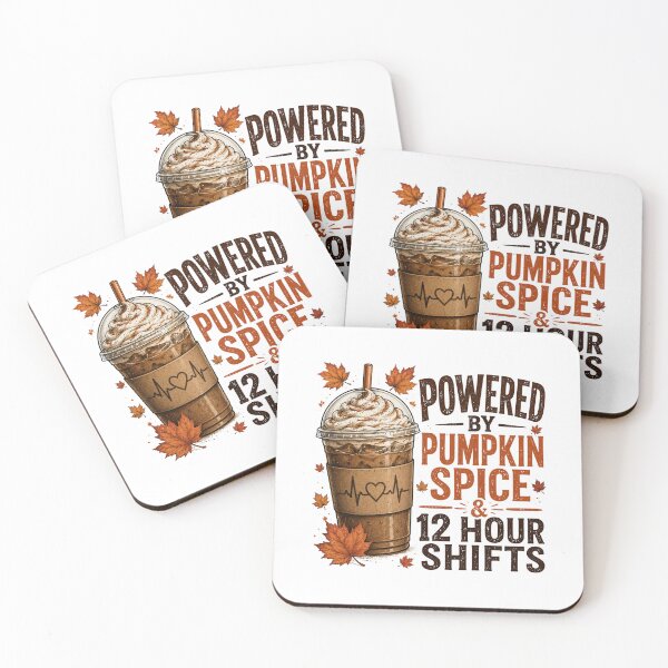 Item preview, Powered by pumpkin spice & 12 hour shifts designed and sold by Tiny-Love ⭐⭐⭐⭐⭐.
