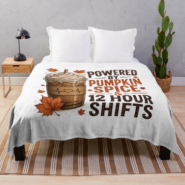 Item preview, Powered by pumpkin spice & 12 hour shifts designed and sold by Tiny-Love ⭐⭐⭐⭐⭐.