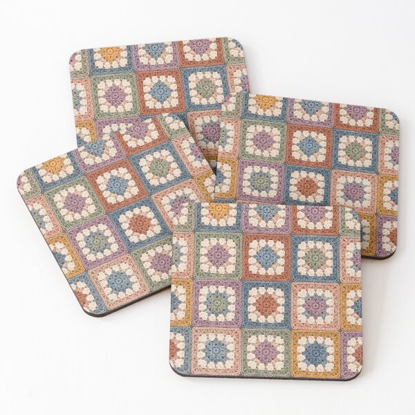 Item preview, Vintage Crochet Granny Squares Pattern – Cozy Handmade Yarn Mosaic designed and sold by blankTeeShirt.