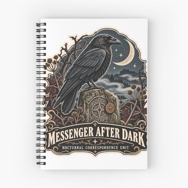 Item preview, Messenger After Dark Raven Nocturnal Vintage Nature Sticker designed and sold by ChicClicker.