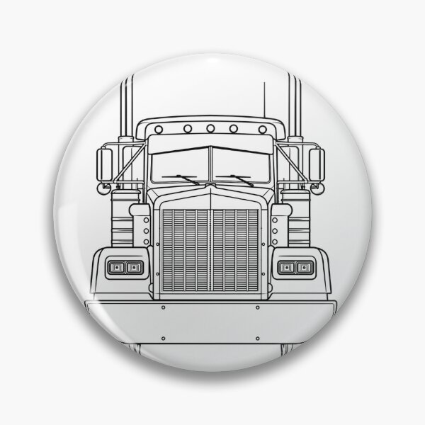 Item preview, Classic American Semi Truck – Front View Line Art designed and sold by ElceMare.