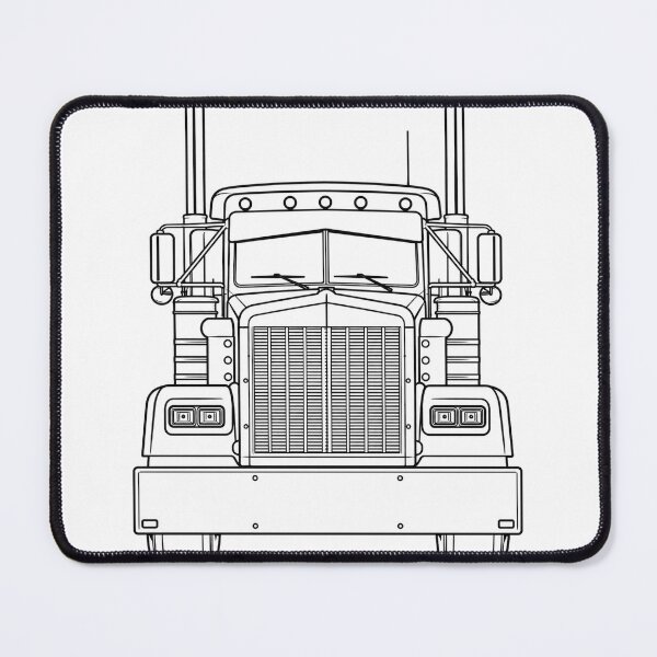Item preview, Classic American Semi Truck – Front View Line Art designed and sold by ElceMare.