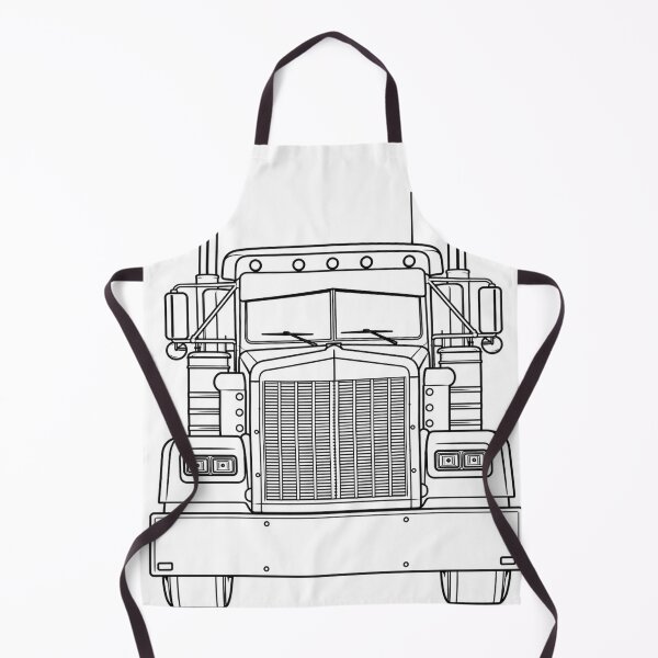 Item preview, Classic American Semi Truck – Front View Line Art designed and sold by ElceMare.