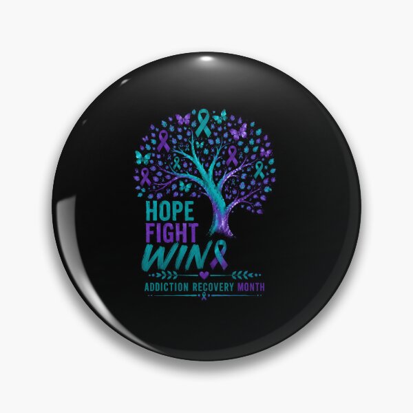 Item preview, Hope Fight Win Addiction Recovery Month Tree Ribbon designed and sold by RealestInternet.
