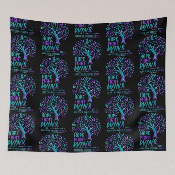 Item preview, Hope Fight Win Addiction Recovery Month Tree Ribbon designed and sold by RealestInternet.
