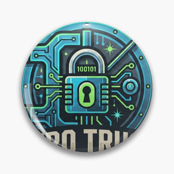 Item preview, Zero Trust Verify Explicitly Cybersecurity Vault Shield Badge designed and sold by TechNexusPrints.