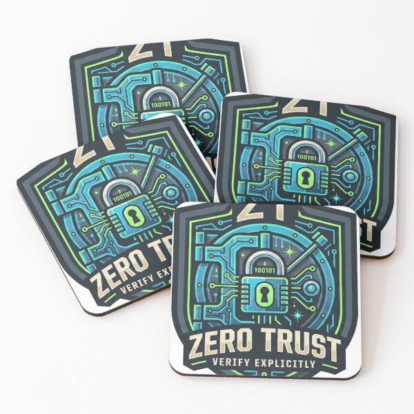 Item preview, Zero Trust Verify Explicitly Cybersecurity Vault Shield Badge designed and sold by TechNexusPrints.