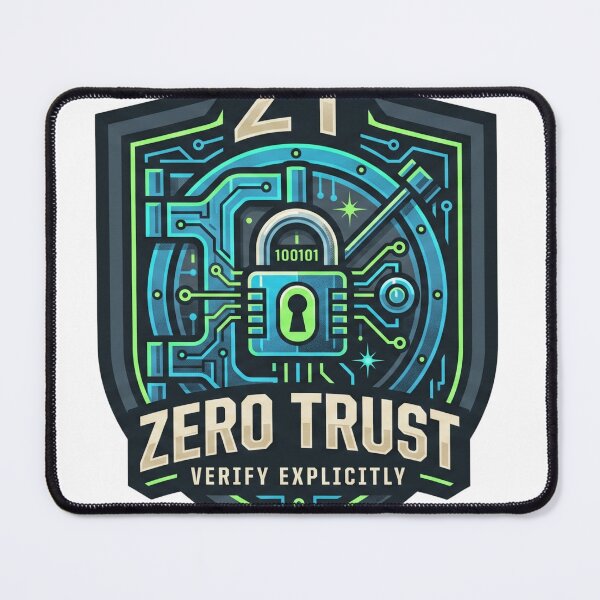 Item preview, Zero Trust Verify Explicitly Cybersecurity Vault Shield Badge designed and sold by TechNexusPrints.