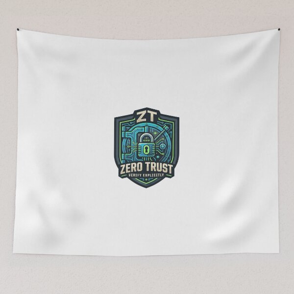 Item preview, Zero Trust Verify Explicitly Cybersecurity Vault Shield Badge designed and sold by TechNexusPrints.