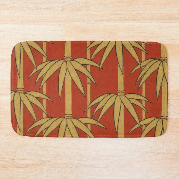 Item preview, Golden Bamboo on Red: Vintage Japanese Style Pattern designed and sold by vekotpu.