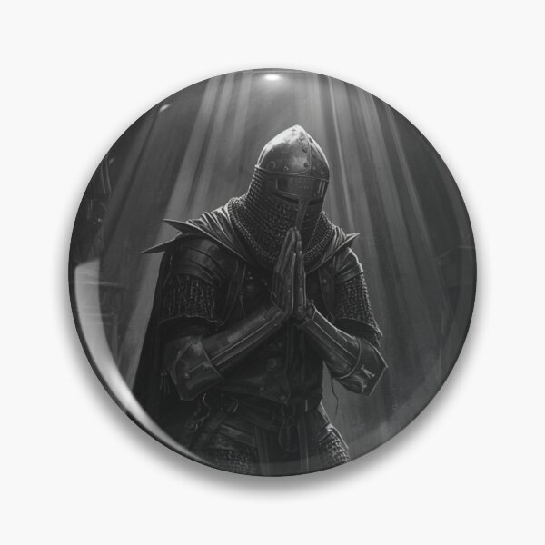 Item preview, Gothic Knight Templar Praying In Cathedral Fine Art designed and sold by VintageManiac.