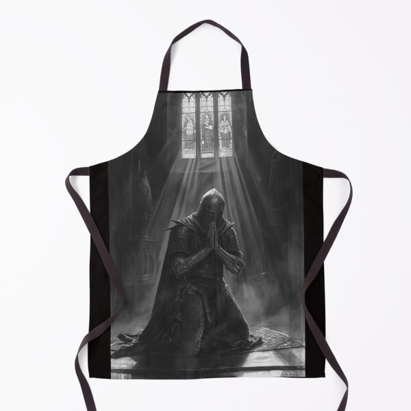 Item preview, Gothic Knight Templar Praying In Cathedral Fine Art designed and sold by VintageManiac.