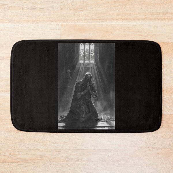 Item preview, Gothic Knight Templar Praying In Cathedral Fine Art designed and sold by VintageManiac.