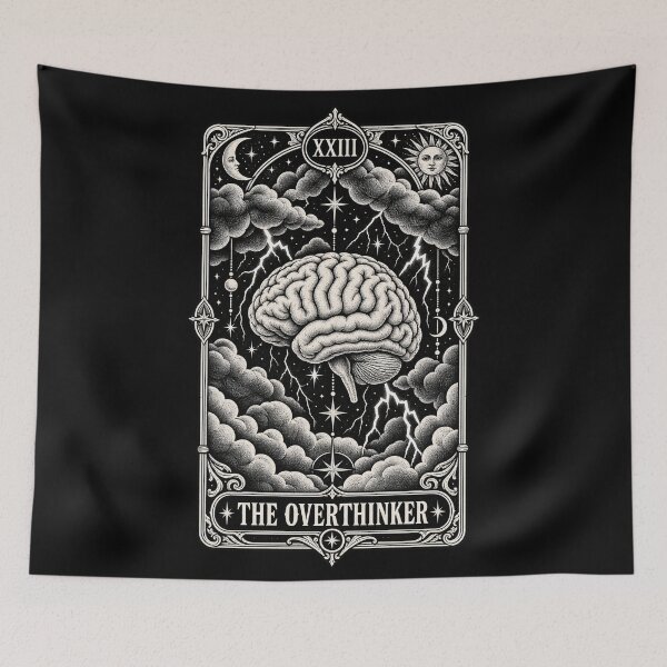 Item preview, The Overthinker - Funny Parody Tarot Card designed and sold by Ridaelb.